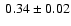 $~0.34\pm 0.02$