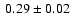 $~0.29\pm 0.02$
