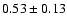 $0.53\pm 0.13$