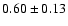 $0.60\pm 0.13$