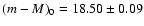 $(m-M)_0=18.50\pm 0.09$