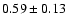 $0.59\pm 0.13$