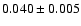$0.040\pm 0.005$