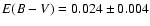 $E(B-V)=0.024\pm 0.004$