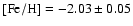 $\rm [Fe/H]=-2.03\pm 0.05$
