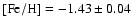 $\rm [Fe/H]=-1.43\pm
0.04$