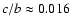 $c/b\approx0.016$