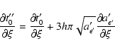 \begin{displaymath}\frac{\partial t''_0}{\partial\xi} =
\frac{\partial t'_0}{\p...
...qrt{a'_{\epsilon'}}\frac{\partial a'_{\epsilon'}}{\partial\xi} \end{displaymath}