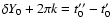 $\delta Y_0 + 2\pi k = t_0''-t_0'$