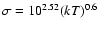 $\sigma = 10^{2.52} (kT)^{0.6}$