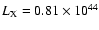 $L_{\rm X} = 0.81 \times 10^{44}$