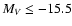 $M_V \le -15.5$