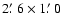 $2\hbox{$.\mkern-4mu^\prime$ }6\times1\hbox{$.\mkern-4mu^\prime$ }0$