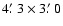 $4\hbox{$.\mkern-4mu^\prime$ }3\times3\hbox{$.\mkern-4mu^\prime$ }0$
