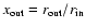 $x_{\rm out}=r_{\rm out}/r_{\rm in}$