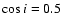 $\cos{i}=0.5$