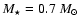 $M_{\star}=0.7~M_{\odot}$