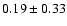 $0.19\pm0.33$