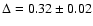 $\Delta=0.32\pm0.02$