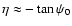 $\eta\approx -\tan\psi_0$