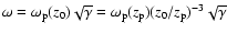 $\omega
=\omega_{\rm p}(z_0)\sqrt{\gamma}=\omega_{\rm p}(z_{\rm p})(z_0/z_{\rm p})^{-3}\sqrt{\gamma}$