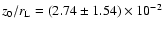 $z_0/r_{\rm L}=(2.74\pm 1.54)\times 10^{-2}$