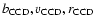 $b_{\rm {CCD}}, v_{\rm {CCD}},
r_{\rm {CCD}} $