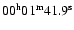 $00^{\rm h}01^{\rm m}41.9^{\rm s}$