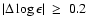 $\vert\Delta \log \epsilon\vert~\geq~0.2$