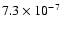 $7.3\times10^{-7}$
