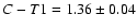 ${C}-{T1}=1.36\pm0.04$