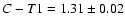 ${C}-{T1}=1.31\pm0.02$