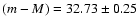 ${(m-M)}=32.73\pm0.25$
