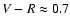 ${V}-{R}\approx0.7$