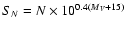 ${S}_{N}={N}\times
10^{0.4({M}_{V}+15)}$
