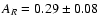 ${A}_{R}=0.29\pm0.08$
