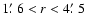 $1\hbox {$.\mkern -4mu^\prime $ }6<r<4\hbox {$.\mkern -4mu^\prime $ }5$