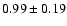 $0.99\pm0.19$