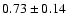 $0.73\pm0.14$