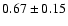 $0.67\pm0.15$