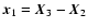 ${\vec x}_1={\vec X}_3-{\vec X}_2$