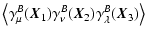 $\displaystyle \left\langle \gamma^{B}_\mu({\vec X}_1)\gamma^{B}_\nu({\vec X}_2)\gamma^{B}_\lambda({\vec X}_3) \right\rangle$