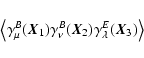 \begin{displaymath}\left\langle \gamma^{B}_\mu({\vec X}_1)\gamma^{B}_\nu({\vec X}_2)\gamma^{E}_\lambda({\vec X}_3) \right\rangle
\end{displaymath}