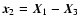 ${\vec x}_2={\vec X}_1-{\vec X}_3$