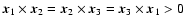 ${\vec x}_1 \times {\vec x}_2 = {\vec x}_2 \times {\vec x}_3 = {\vec x}_3 \times {\vec x}_1
>0$