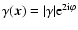 $\gamma({\vec x})=\vert\gamma\vert{\rm e}^{2{\rm i}\varphi}$