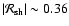 $\vert{\cal R}_{\rm sh}\vert\sim 0.36$