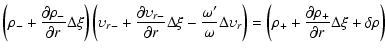 $\displaystyle \left(\rho_- + \frac{\partial\rho_-}{\partial r}\Delta\xi\right)
...
...t)
=\left(\rho_+ + \frac{\partial\rho_+}{\partial r}\Delta\xi+\delta\rho\right)$