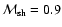 ${\cal M}_{\rm sh}=0.9$
