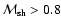 ${\cal M}_{\rm sh}>0.8$